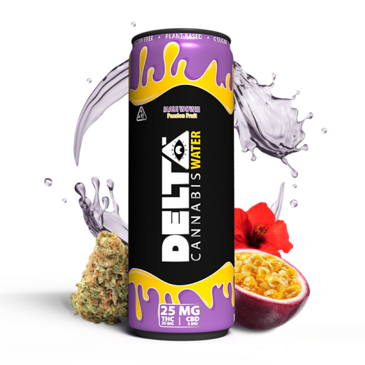Delta Cannabis Water Live Resin THC + CBD Beverage I Maui Wowie X Passionfruit