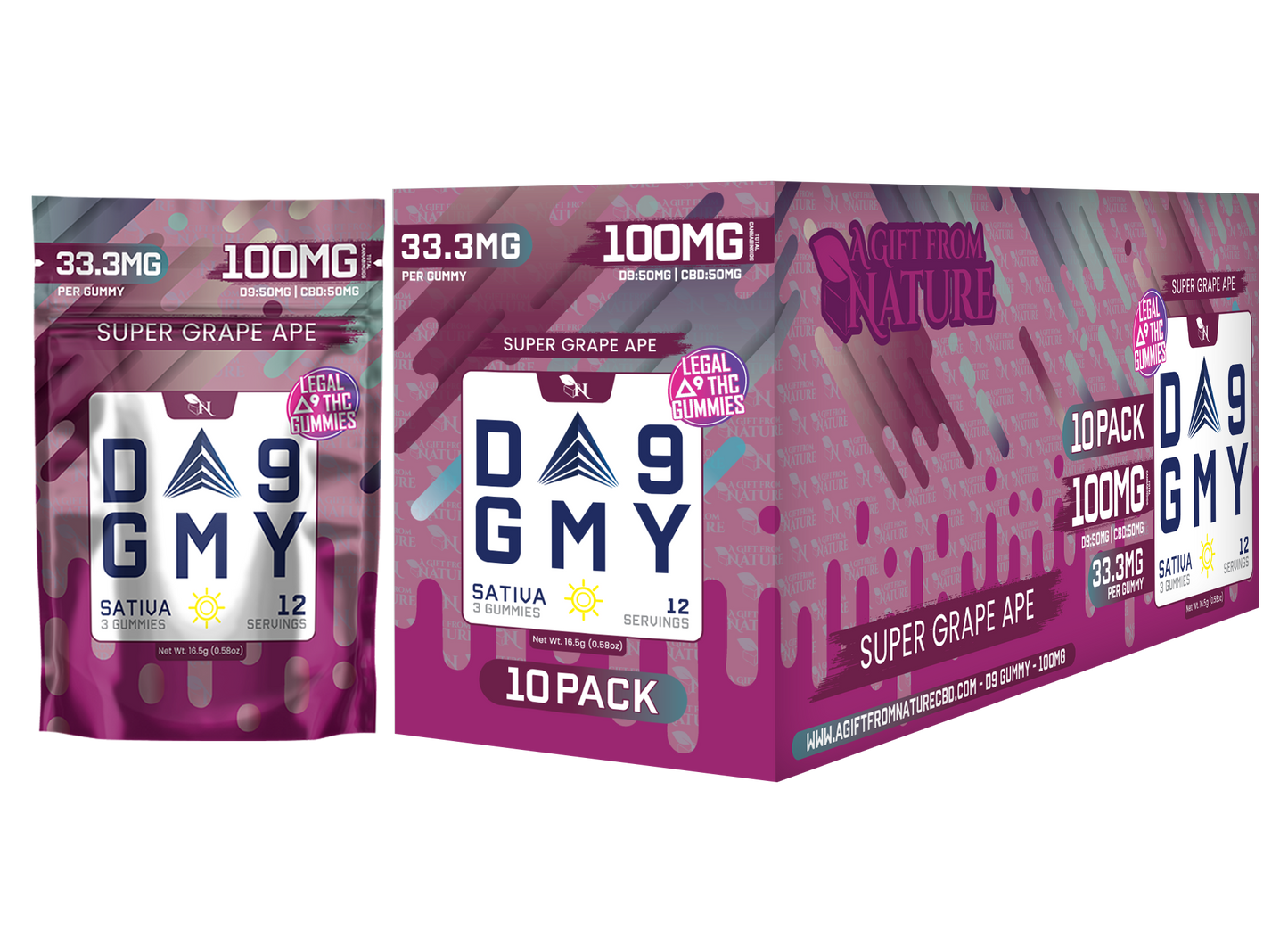 AGFN D9 GMY THC Gummies I 3CT