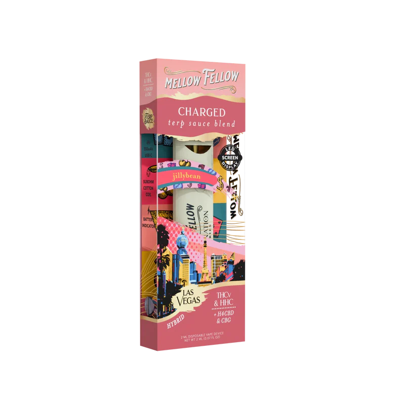 Mellow Fellow Charged Blend - Destination: Las Vegas - Terp Sauce Disposable Vape - Jillybean (Hybrid) 2ml