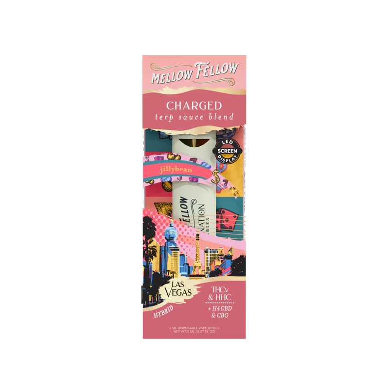 Mellow Fellow Charged Blend - Destination: Las Vegas - Terp Sauce Disposable Vape - Jillybean (Hybrid) 2ml