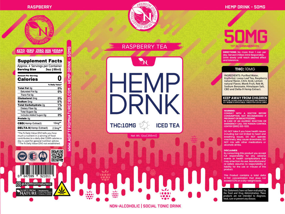 AGFN HEMP (DELTA 9 + CBD) DRINK I 50MG