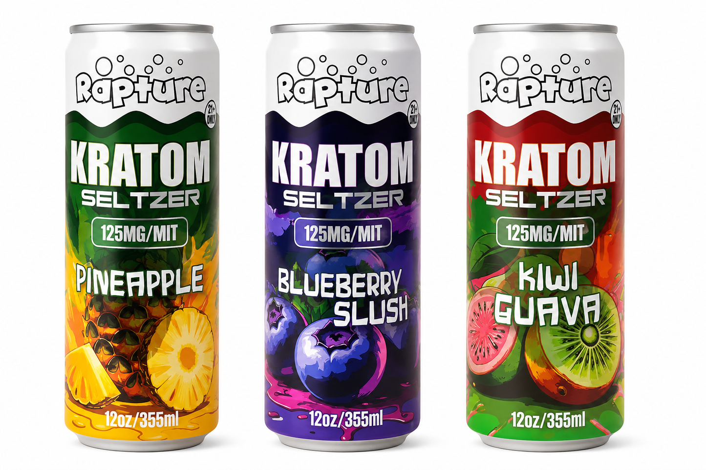 Rapture Kratom Seltzer 12oz Cans - 125MIT