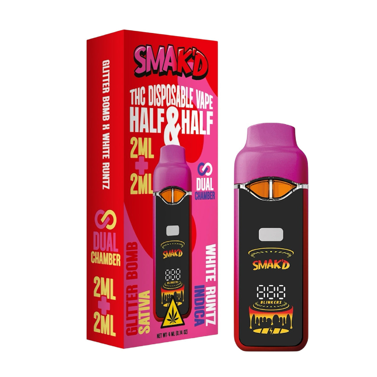 Smak'd Half & Half Live Resin THC Dual Disposable Vape I 4000mg