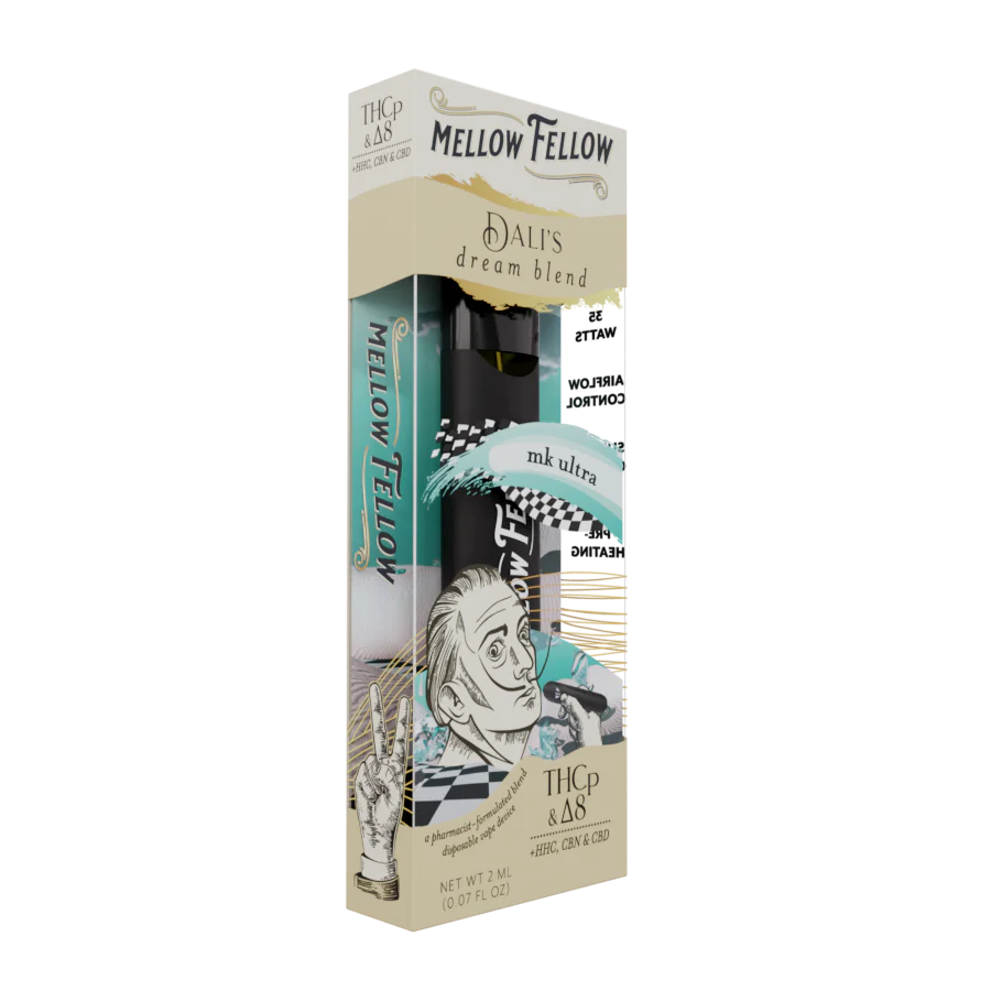 Mellow Fellow Dali's Dream Blend (MK Ultra) - D8, CBD, CBG, THCv - 2ml Disposable Vape - Vol. 2