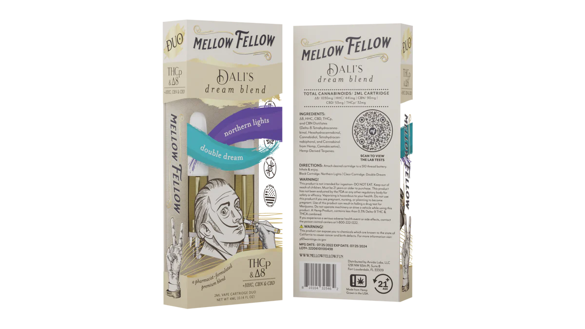Mellow Fellow Dali's Dream Blend - 2ml Cartridge Duo (4ml) – Northern Lights & Double Dream