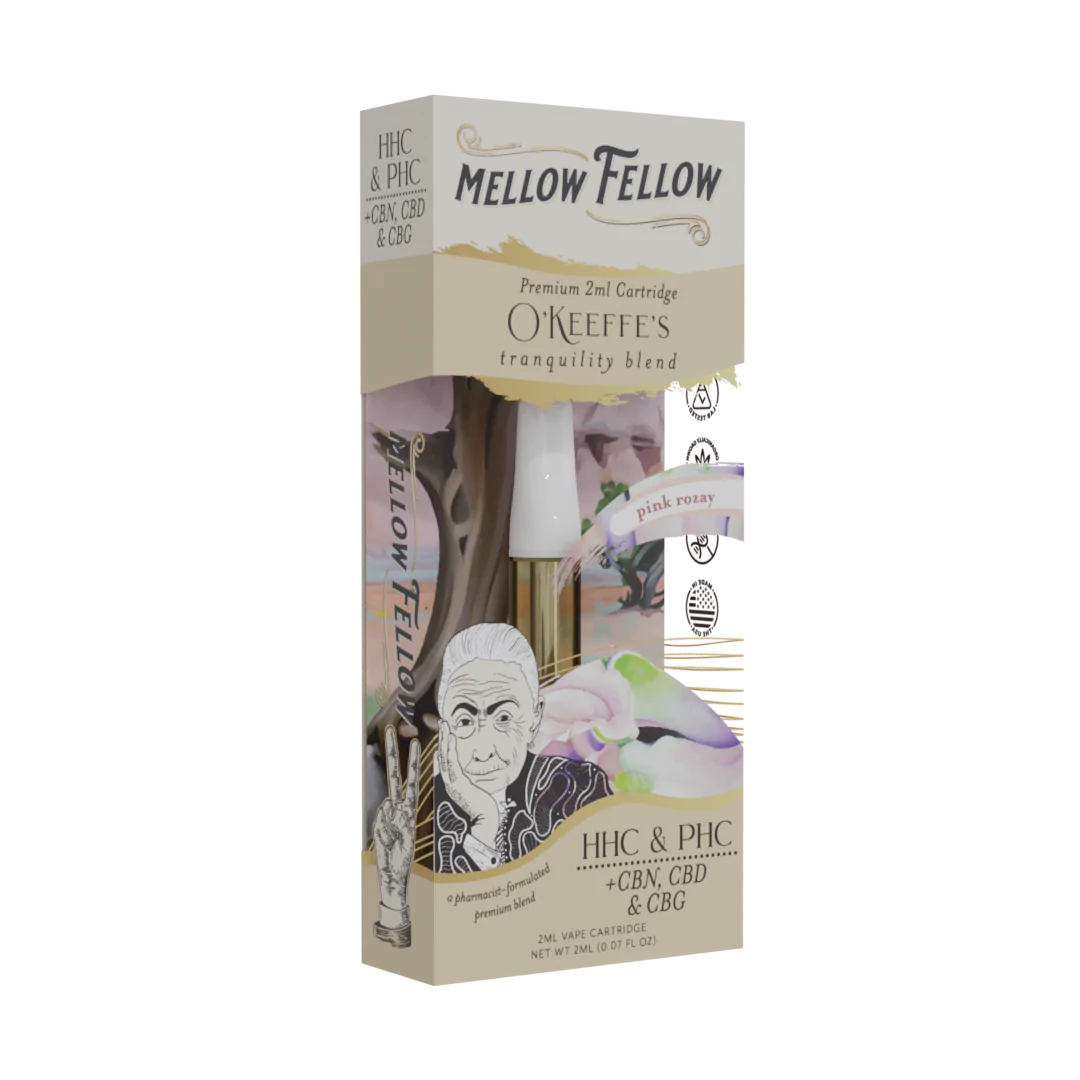 MELLOW FELLOW Okeeffe's Tranquility Blend - 2ml Vape Cartridge - Pink Rozay