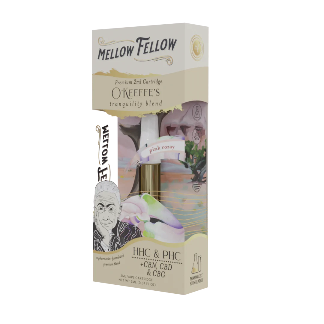 MELLOW FELLOW Okeeffe's Tranquility Blend - 2ml Vape Cartridge - Pink Rozay