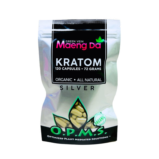 OPMS Silver Green Vein Maeng Da Kratom Capsules