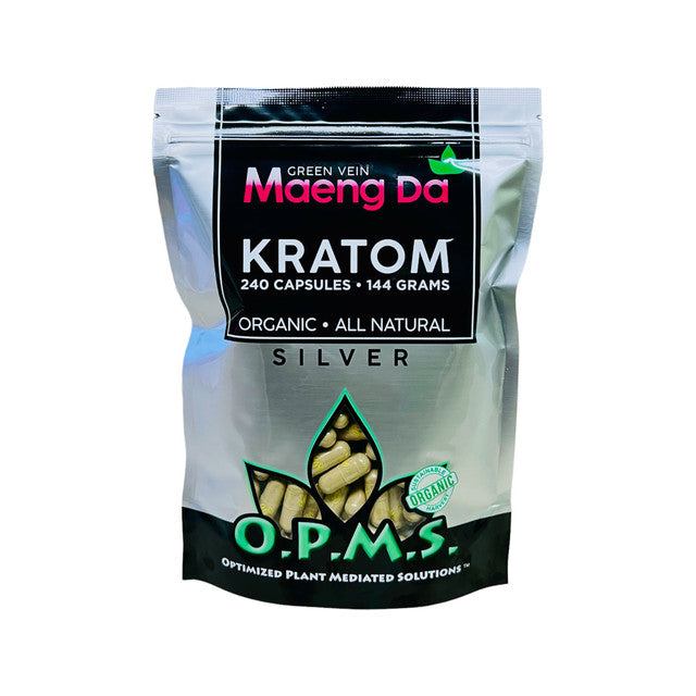 OPMS Silver Green Vein Maeng Da Kratom Capsules