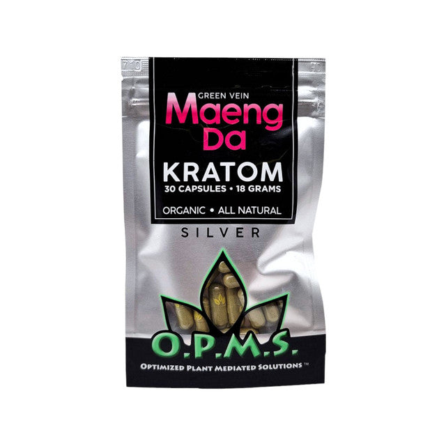 OPMS Silver Green Vein Maeng Da Kratom Capsules