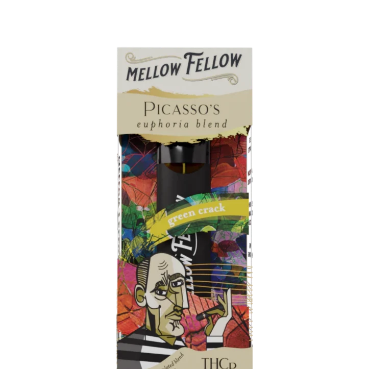 Mellow Fellow Picasso's Euphoria Blend (Green Crack) - D8, PHC, CBD, CBG, and THCp - 2ml Disposable Vape - Vol. 1