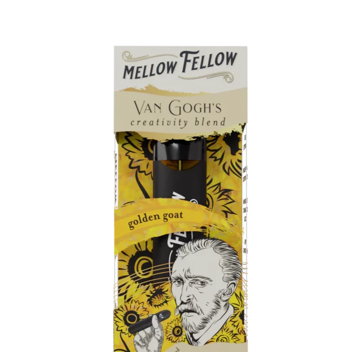 Mellow Fellow Van Gogh's Creativity Blend (Golden Goat) - D8, CBD, CBG, D10 - 2ml Disposable Vape - Vol. 2