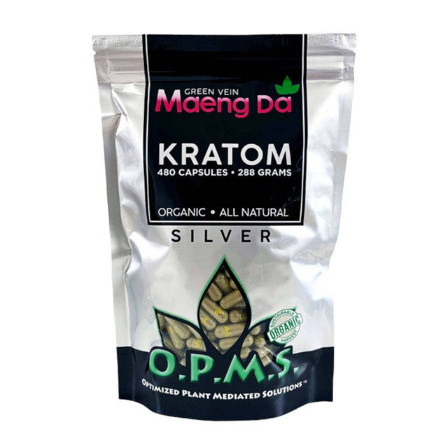 OPMS Silver Green Vein Maeng Da Kratom Capsules
