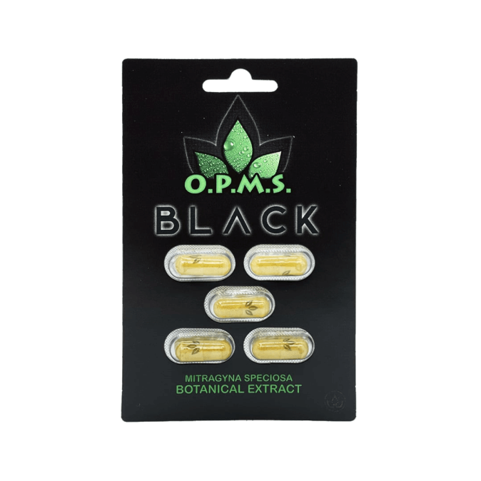 OPMS Black Kratom Extract Capsules (5 Count)