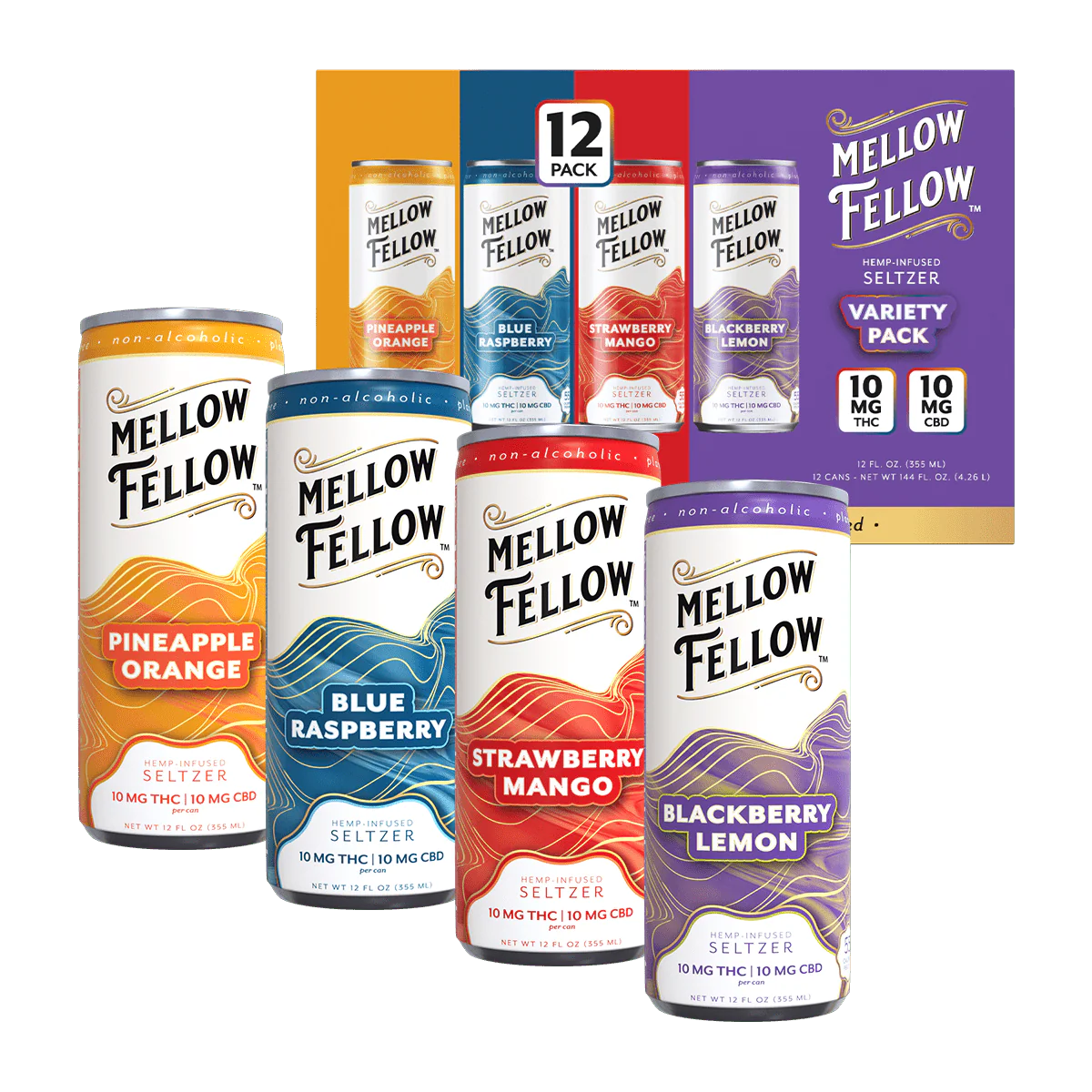 Mellow Fellow-Delta 9 THC + CBD Seltzer Beverage I 20MG