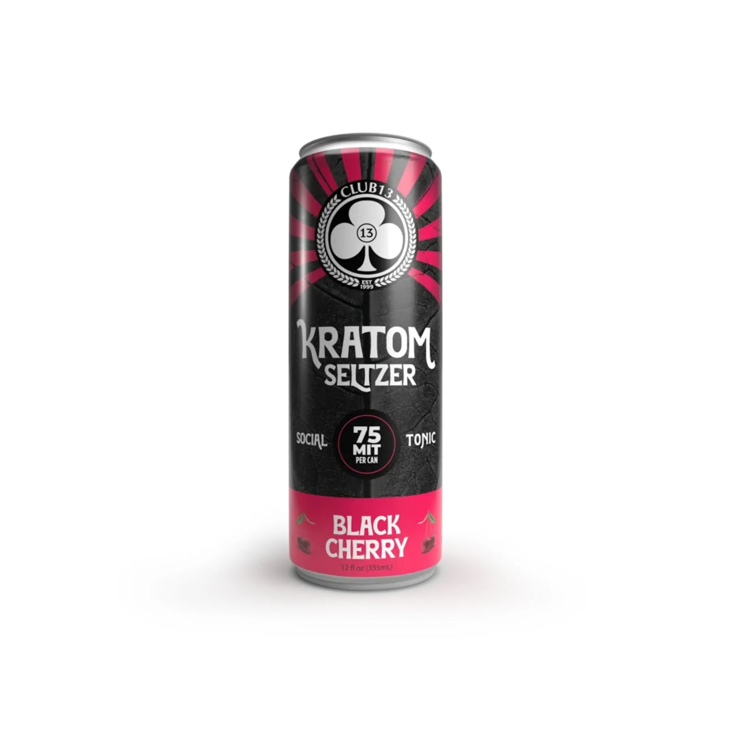 Club 13 Kratom Seltzer 75 MIT Flavored Drinks Display of 24