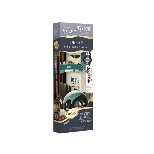 Mellow Fellow Dream Blend - Destination: Chicago - Terp Sauce 2ml Disposable Vape - GG5 (Hybrid)