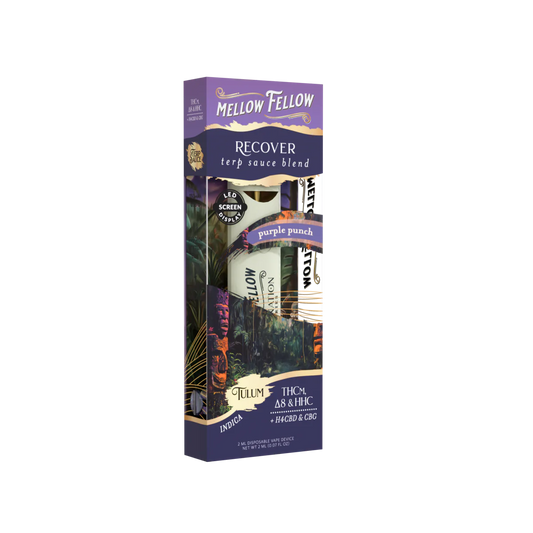 Mellow Fellow Recover Blend - Destination: Tulum - Terp Sauce 2ml Disposable Vape - Purple Punch (Indica)