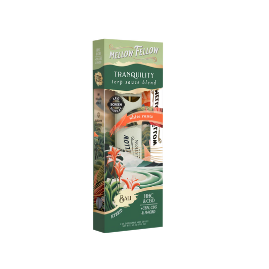 Mellow Fellow Tranquility Blend - Destination: Bali - Terp Sauce 2ml Disposable Vape - White Runtz (Hybrid)