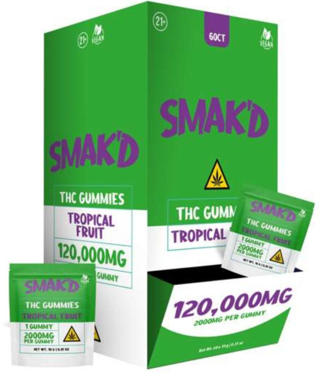 Smak'd Exotic Blend Delta 9 THC Infused Gummies I 2000mg