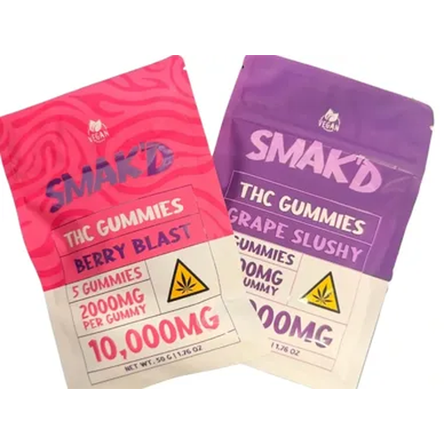 Smak'd 2000mg THC Gummies I 10000mg (5 Gummies Per Pack)