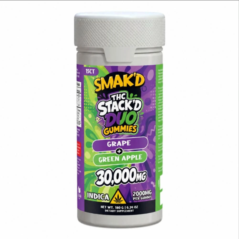 Smak'd THC Blend STACK'D DUO Gummies 30000mg (15PCS/2000MG)