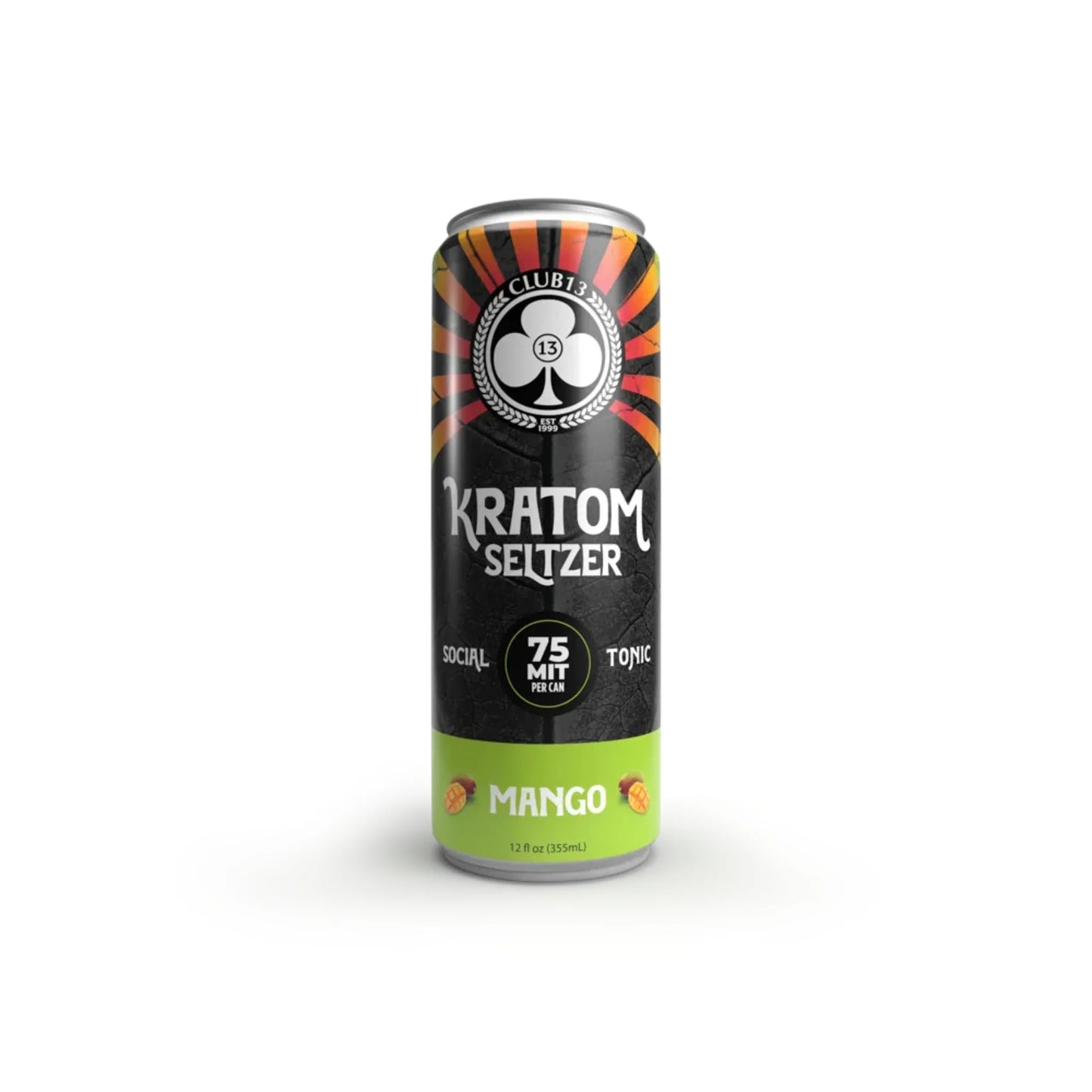 Club 13 Kratom Seltzer 75 MIT Flavored Drinks Display of 24