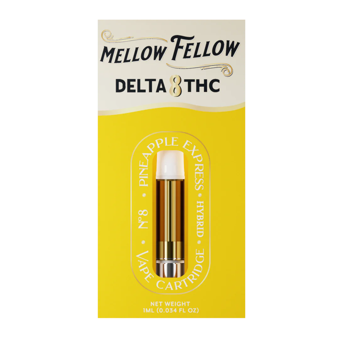 Mellow Fellow Delta 8 THC Vape Cartridge 1ml - Pineapple Express (Hybrid)
