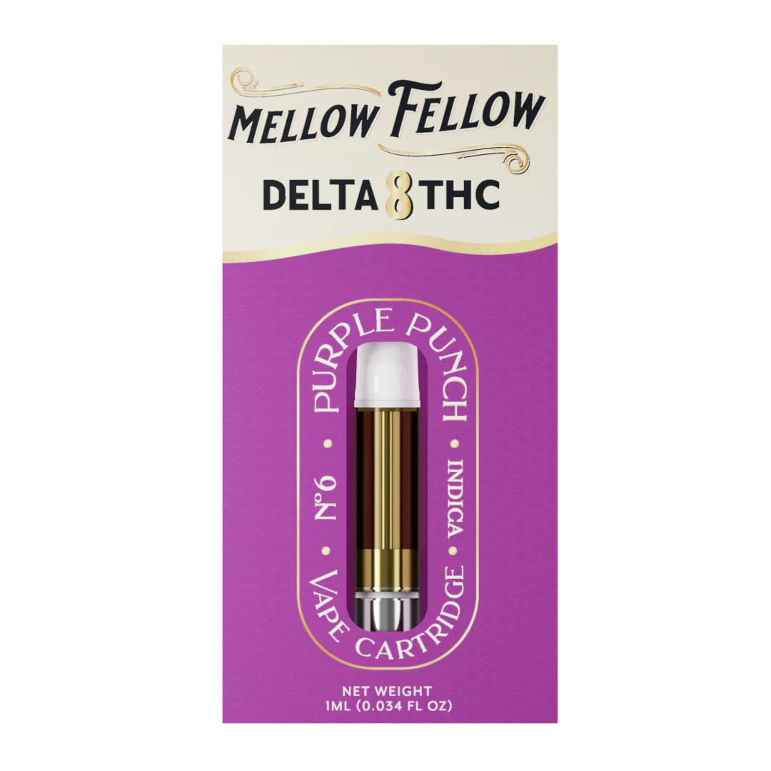 Mellow Fellow Delta 8 THC Vape Cartridge 1ml - Purple Punch (Indica)