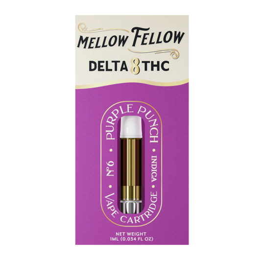 Mellow Fellow Delta 8 THC Vape Cartridge 1ml - Purple Punch (Indica)