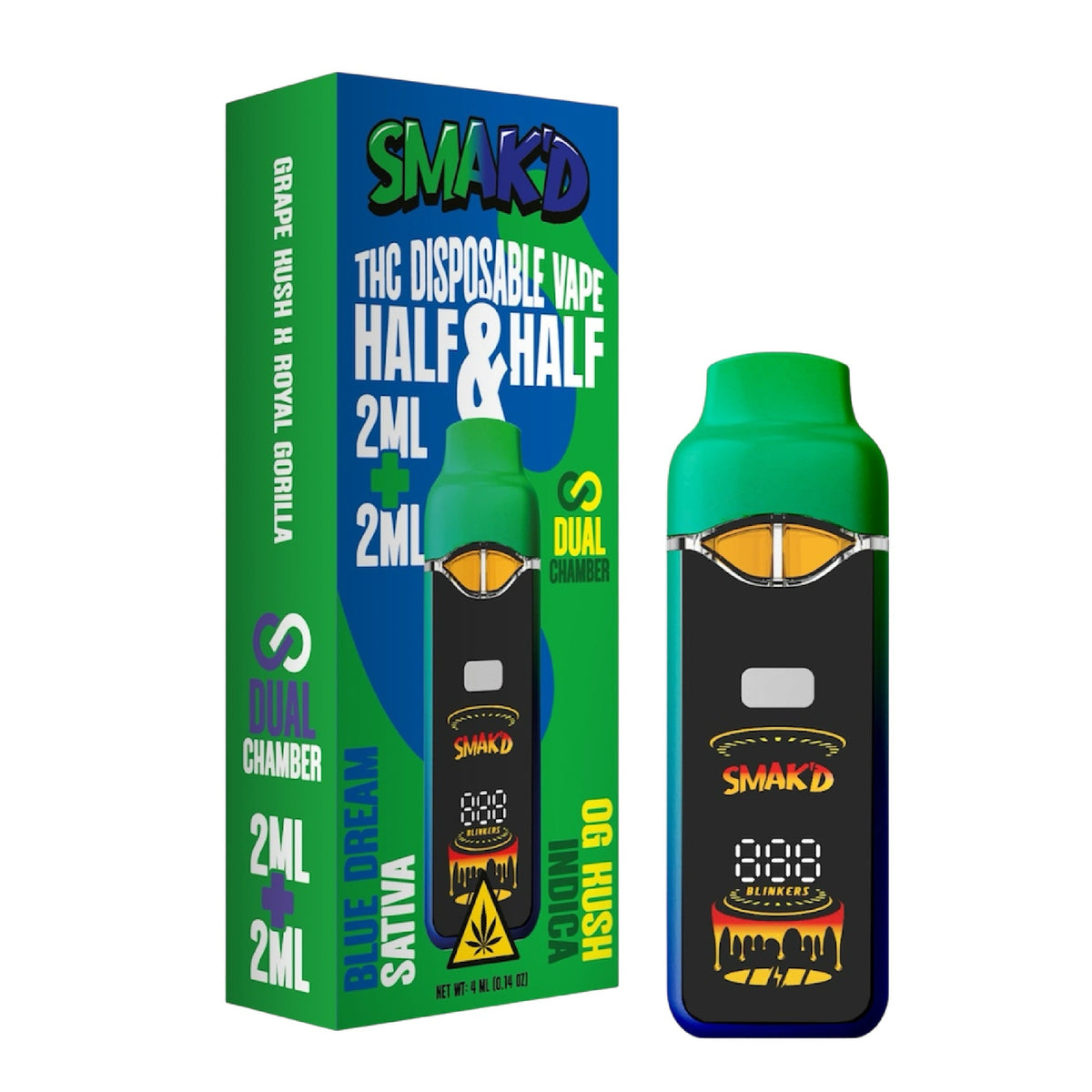 Smak'd Half & Half Live Resin THC Dual Disposable Vape  I 4000mg