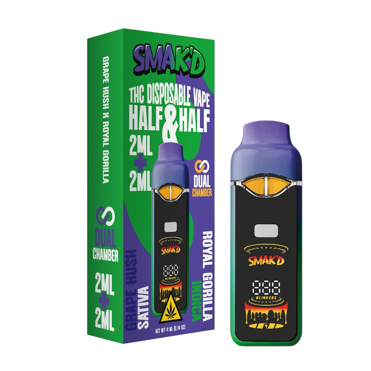Smak'd Half & Half Live Resin THC Dual Disposable Vape  I 4000mg