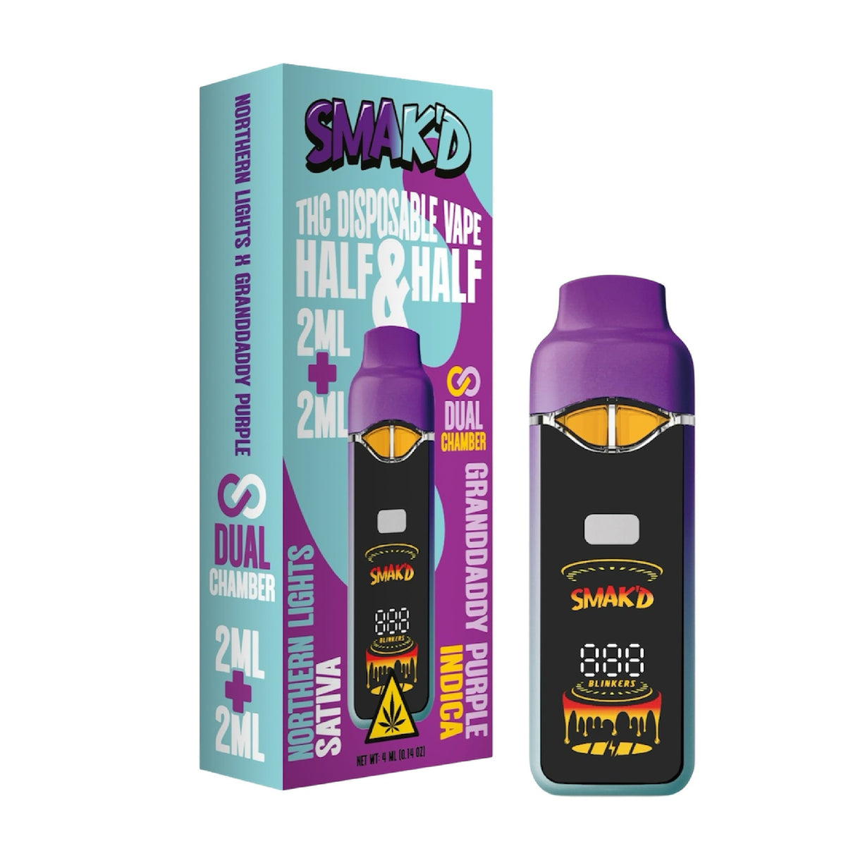 Smak'd Half & Half Live Resin THC Dual Disposable Vape  I 4000mg