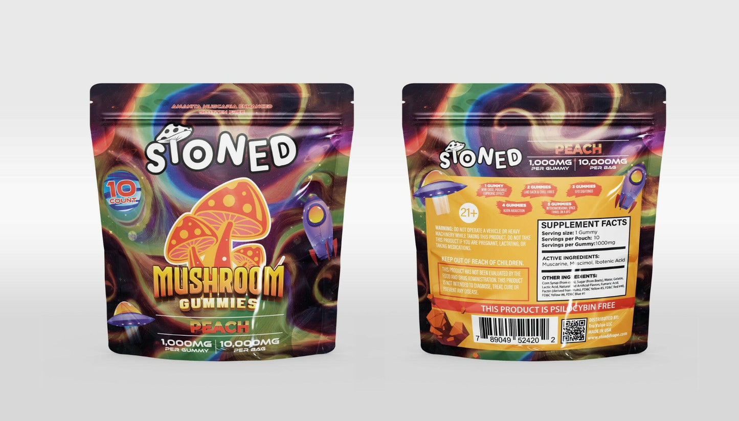 Stoned Mushroom Amanita Muscaria Gummies 10ct I 10000MG