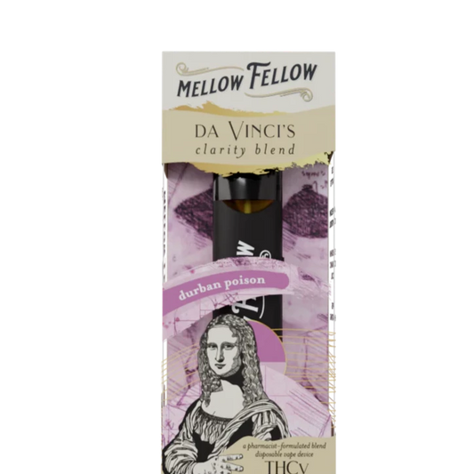 Mellow Fellow da Vinci's Clarity Blend (Durban Poison) - D8, CBD, CBG, THCv - 2ml Disposable Vape - Vol. 3