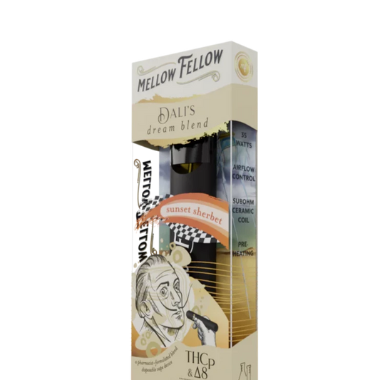 Mellow Fellow Dali's Dream Blend (Sunset Sherbet) - D8, CBN, CBD, THCp 2ml Disposable Vape - Vol. 1