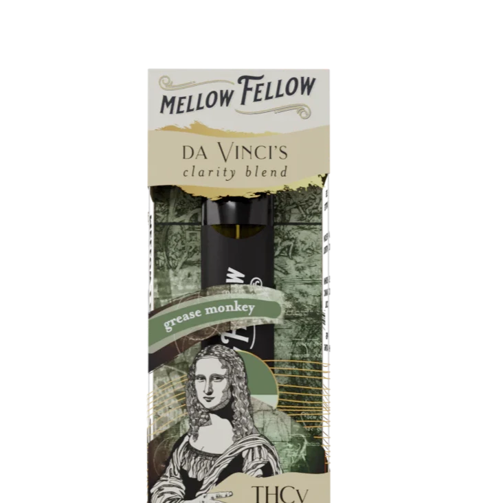 Mellow Fellow da Vinci's Clarity Blend (Grease Monkey) - D8, CBD, CBG, THCv - 2ml Disposable Vape - Vol. 2