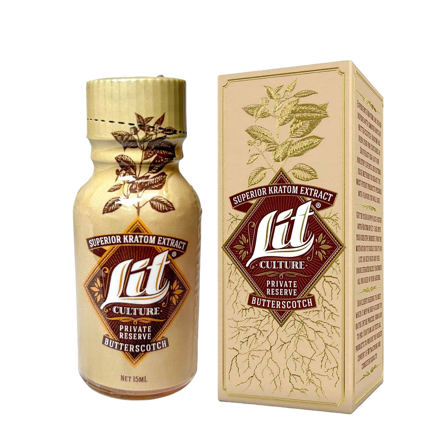 Lit Culture Kratom Extract Shot 15ml - Butterscotch