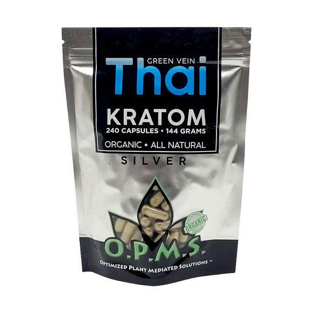 O.P.M.S.® Silver Kratom Capsules – Green Vein - THAI