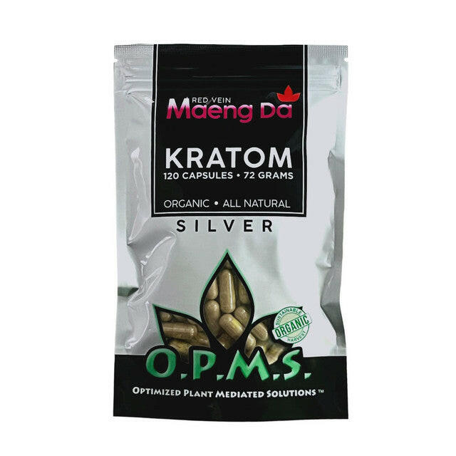 O.P.M.S.® Silver RED Vein Maeng Da Kratom Capsules