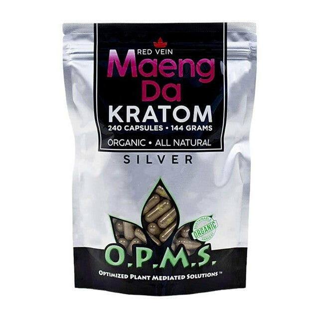 O.P.M.S.® Silver RED Vein Maeng Da Kratom Capsules