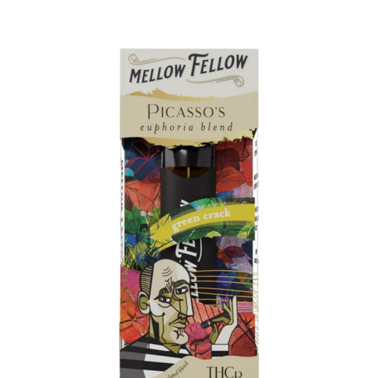 Mellow Fellow Picasso's Euphoria Blend (Green Crack) - D8, PHC, CBD, CBG, and THCp - 2ml Disposable Vape - Vol. 1