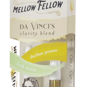 Mellow-Fellow-da-Vinci’s-Clarity-Blend-2ml-Cartridge-Duo-4ml-Durban-Poison-Kush Mints