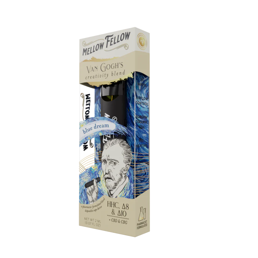 Mellow Fellow Van Gogh's Creativity Blend (Blue Dream) - D8, CBD, CBG, D10 - 2ml Disposable Vape - Vol. 1