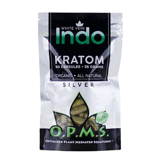 O.P.M.S.® Silver Kratom Capsules – White Vein - INDO